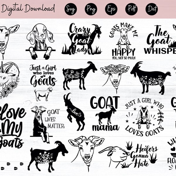 Goat svg, goat png, goat lover svg png, goat owner svg png, goat svg bundle cricut, goat png bundle shirts, commercial use goat jpeg dxf eps