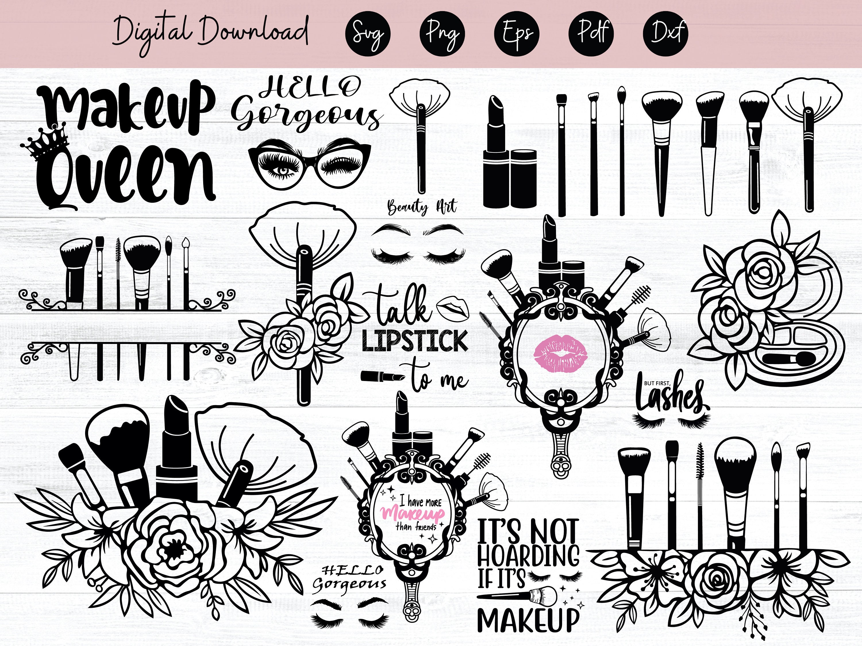 Girly Stuff Clipart Vector Pack, Girly Things, Girly Clipart, Makeup  Clipart, Pretty Things, Planner Girl, Girly Sticker, SVG, PNG File 
