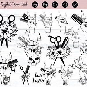 Hair hustler Svg, Hairstyle Svg, Barbershop SVG, Hair Stylist Hand SVG, Hairdresser SVG, Hair Salon Svg, Hair Stylist Svg files, Eps, Png