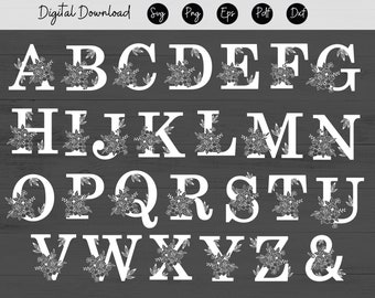 Floral Monogram Alphabet SVG, Flower Letters svg, Floral Letters svg, Flower Alphabet cut file, Floral Alphabet Cut file, Monogram svg file
