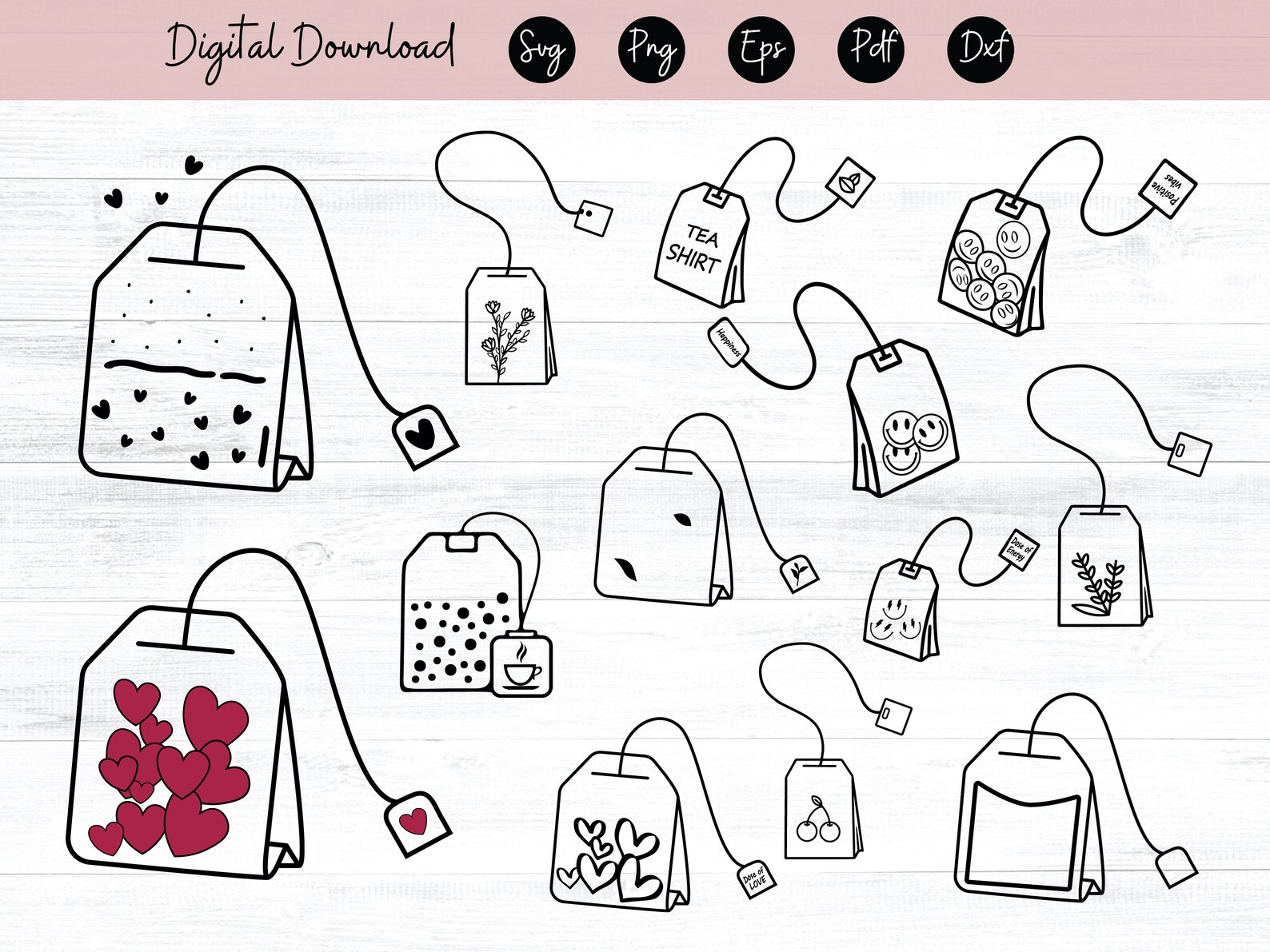 Tea Bag Silhouette Tea Bag SVG Tea Time Svg Tea Svg Tea Lover Svg Tea