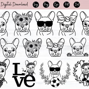 Frenchie svg file Dog svg file French bulldog svg file Frenchie cut file Animal Face svg Cute Dog svg Dog Face svg, Animal svg file