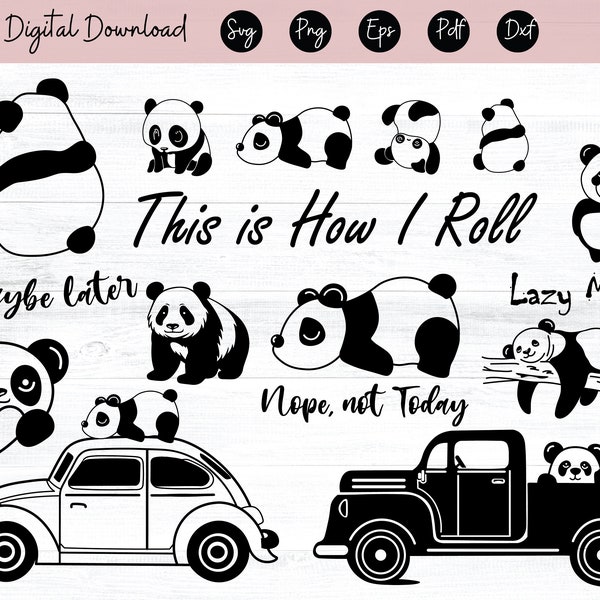 Panda SVG Panda Head Cricut Panda Face Svg Cute Panda Svg Panda Monogram Panda Silhouette, Panda Cut File, Instant Download, Png,Vector
