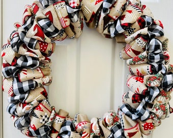 Gnome/Buffalo Check Wreath