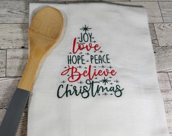 Christmas Tree Collage Flour Sack Towel / Tea Towel