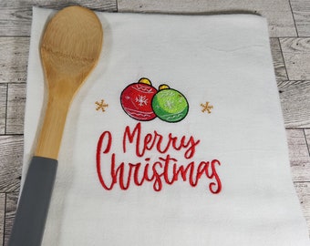 Merry Christmas Flour Sack Towel / Tea Towel