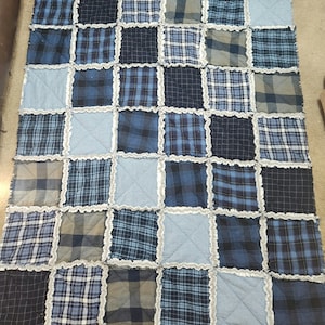 Memory Rag Quilt, Memory Keepsake Rag Quilt, Memorial Shirt Rag Quilt