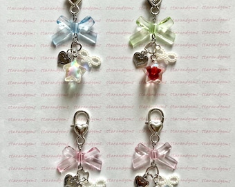 Clear Star Jelly Keychain, Handmade Beaded Keychain, Keychain Charm, Cute Keychain, Gifts For Her, Aesthetic Keychain, Kawaii Keychain