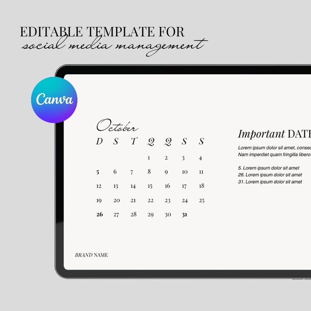 Editable Content Calendar Templates – Canva Designs - Etsy