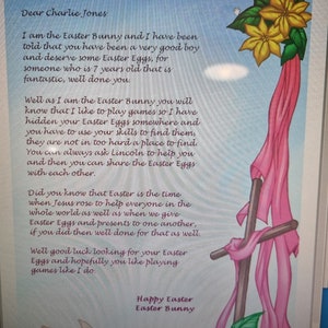 Personalised Easter Bunny Letter