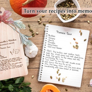 Personalised Handwriting Recipe Chopping Board, Birthday Anniversary Gift, New Home Gift, Family Keepsake Recipe Paddle Board