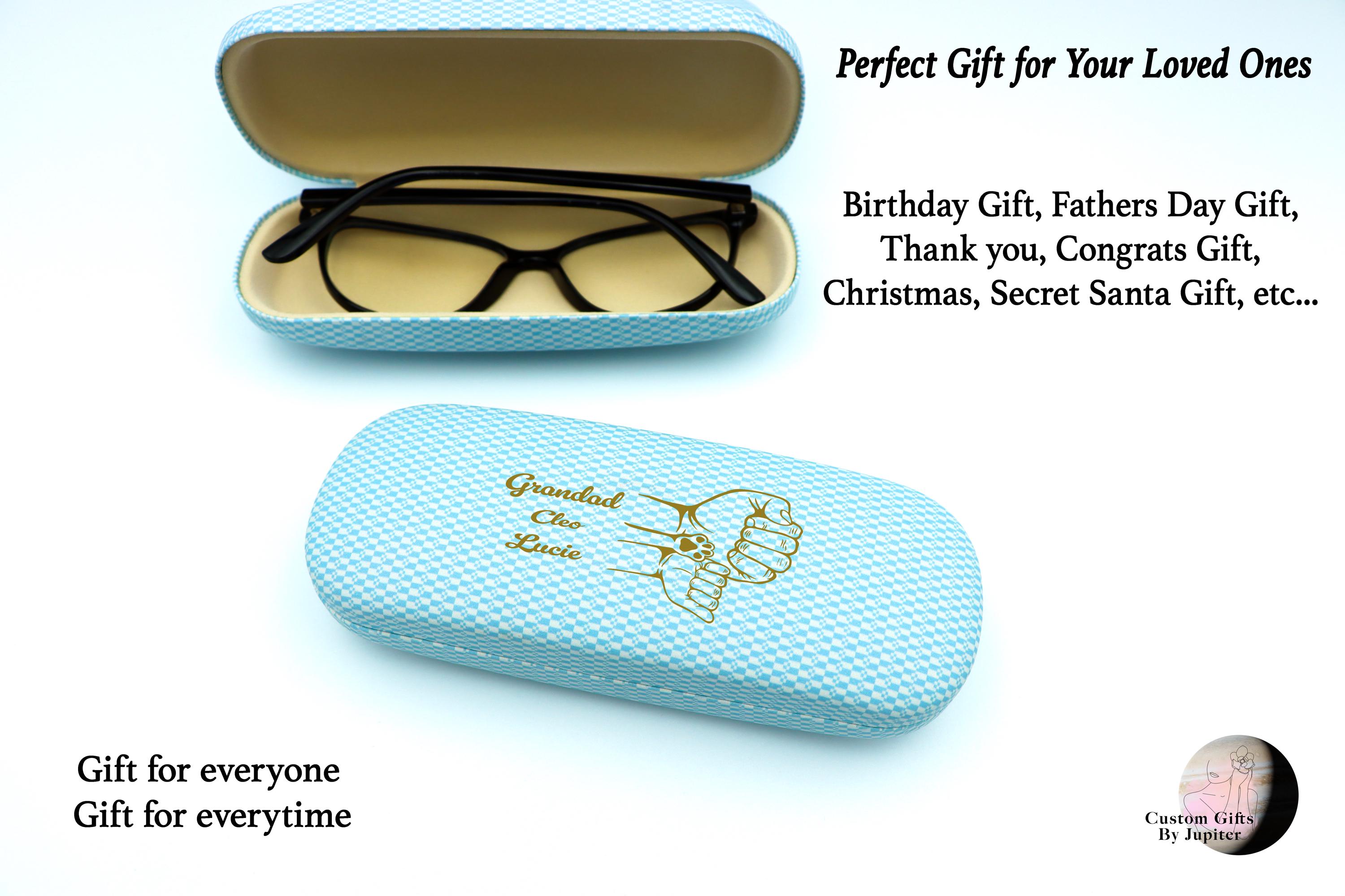 Étui à Lunettes Rigide Personnalisé 'Meilleur Papa' - Cadeau Original Pour Fête Des Pères, Noël Ou Anniversaire - Noir Nacré
