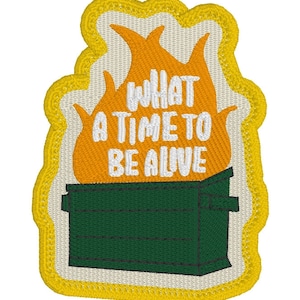 Dumpster Fire Patch Embroidery File