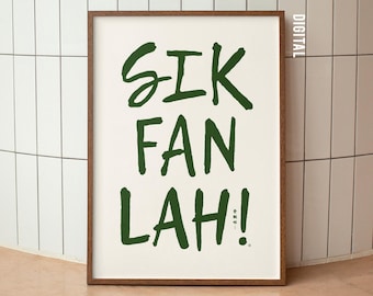 Sik Fan Lah! Cantonese Foodie Art Print, Kitchen Decor (Digital Download)