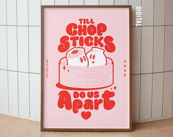 Dim Sum Art Print: Whimsical Asian Food Poster (Digital Download)