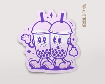 Boba Tea Besties Süßer wasserdichter Vinyl-Aufkleber | Aufkleber | Laptop Flaschen Aufkleber