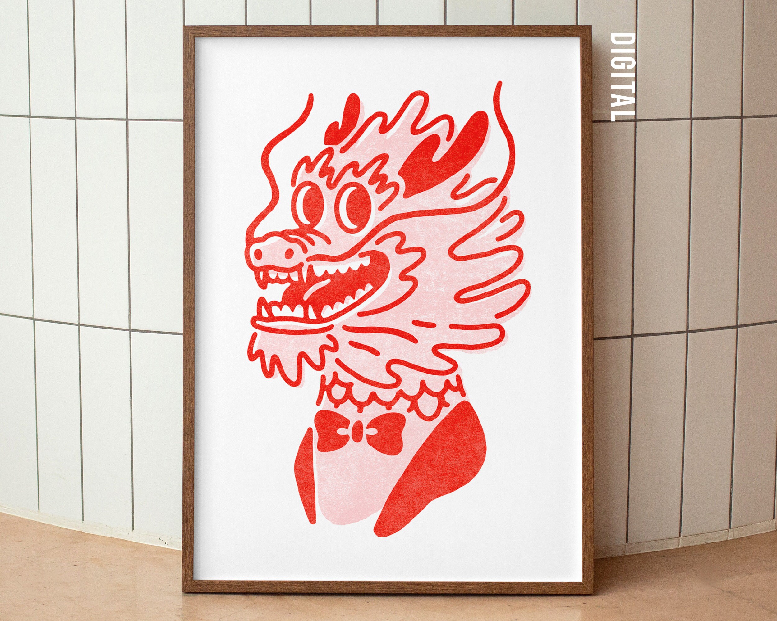 Mr. Dragon Art Print: Chinese Zodiac Whimsical Illustration (Digital Download)