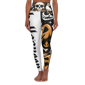 Spooky High Rise Leggings for Halloween Yoga,Festive Halloween Leggings High Waistband,Elevate Your Yoga Game with Halloween Leggings