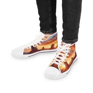 Adventure-Inspired High Top Sneakers for Nature Lovers, Stylish Footwear for Travel, Unique Gift for Him, Trendy Casual Shoes, Outdoor [...]