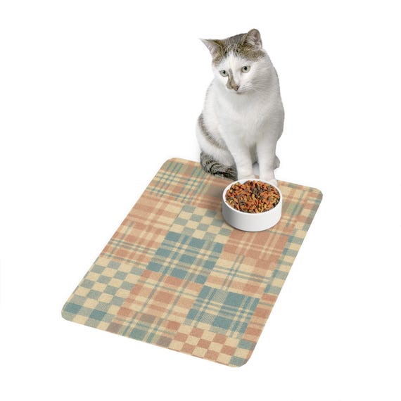Chic Pet Food Mat, Stylish Feeding Station, Modern Dog Bowl Mat