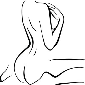 Kneeling Woman Line Art | DIGITAL DOWNLOAD PRINT |woman body print