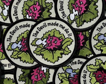 Devil Made Me Do It Embroidered Patch | Iron-On Patch
