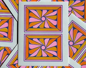 Abstract Riso Greeting Card | A2 Risograph Card