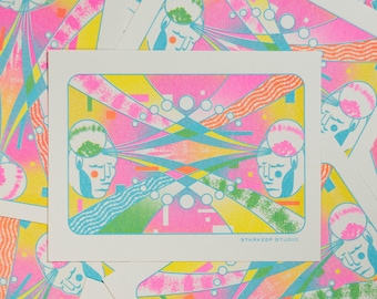 Connection Risograph Print | 8.5x11 Riso Print