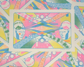 Connection Risograph Print | 11x17 Riso Print