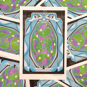 Gate of Stone & Water Risograph Print | 11x17 Riso Print