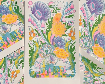 Guardians Risograph Print | 11x17 Riso Print