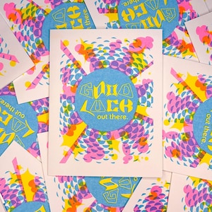 Good Luck Out There | A2 Risograph Greeting Card | Riso Card
