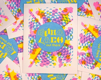 Good Luck Out There | A2 Risograph Greeting Card | Riso Card