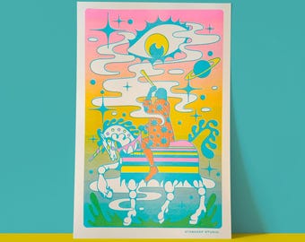 Seeker Risograph Print | 11x17 Riso Print