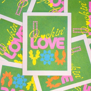 I Love You | A2 Risograph Greeting Card | Riso Card