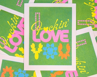 I Love You | A2 Risograph Greeting Card | Riso Card