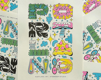 Portland Risograph Print | 8.5x11 Riso Print