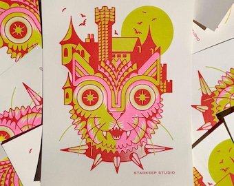 Brute's Chateau Risograph Print | 8.5x11 Riso Print