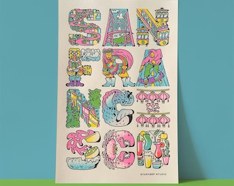 San Francisco Risograph Print | 11x17 Riso Print