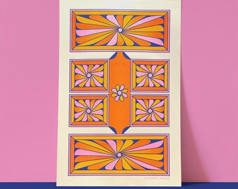 Dose Face Risograph Print | 11x17 Riso Print
