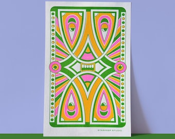 Starface Risograph Print | 8.5x14 Riso Print
