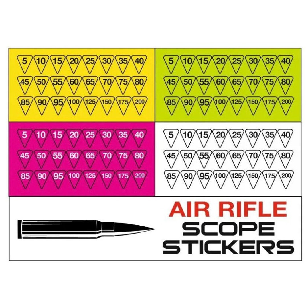 Air Rifle Scope Turret / Parallax Stickers Zeroing Distance Guidance Etsy
