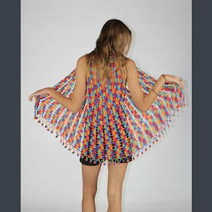 Cotton Crochet Handmade long vest or cover up
