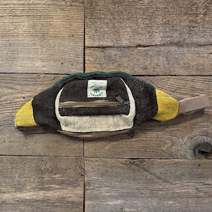 Tri-Tone Hanf 2 Taschen Patchwork Bauchtasche