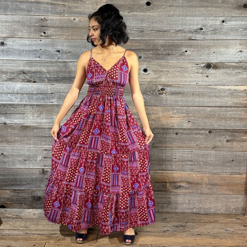 Patchwork Maxi Dress - Etsy