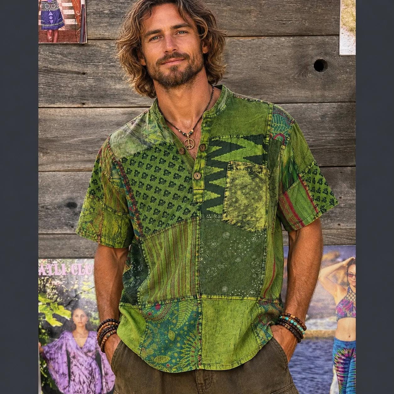 Men Patchwork Shirts - Etsy