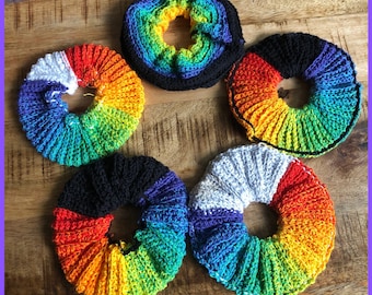 Handmade Rainbow Pride Scrunchies