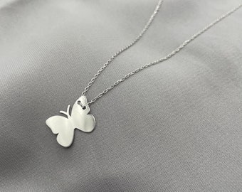 100% Butterfly Sterling Silver Necklace, Mothers day Gift, Daughter, Gifts For her, Dainty
