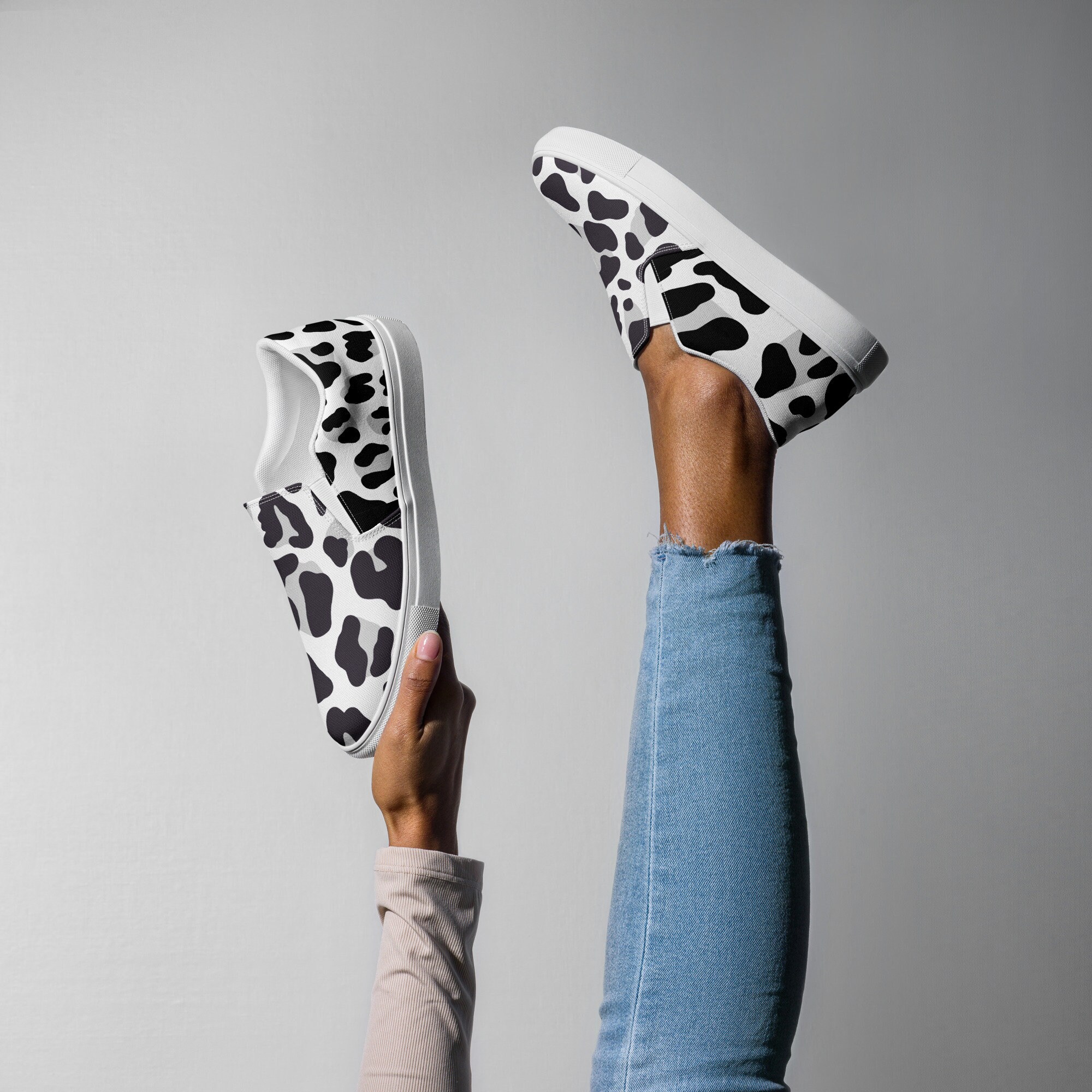 Leopard canvas slip on cheap shoes