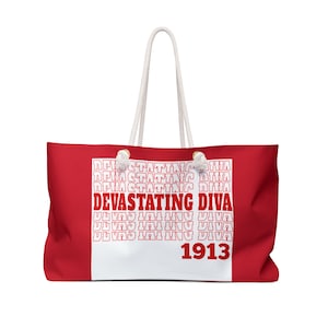 Devastating Diva 1913 Weekender Tote Bag, Tote Bag, Weekender Bag, Delta Sigma Theta Bag, Soror Gift, Graduation Gift, Birthday Gift